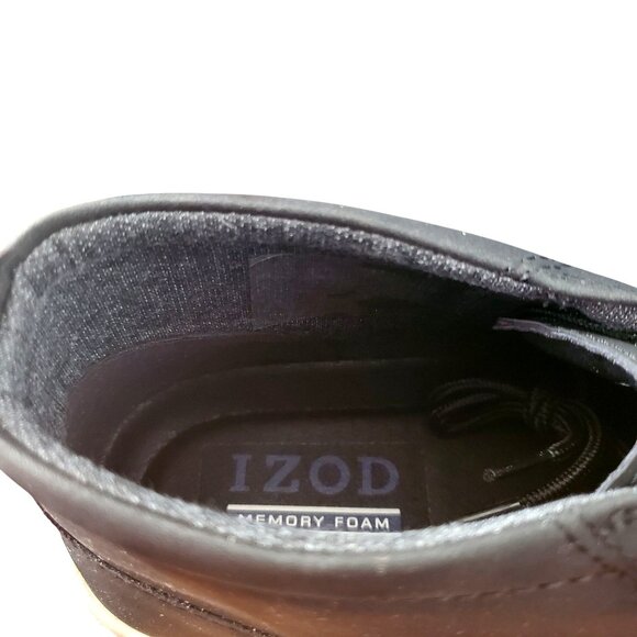 Izod 11 Palmer Men's Chukka Boots Black Leather Round Toe Lace-up Shoes Sneaker - Picture 6 of 14